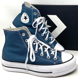 Converse Chuck Taylor Lift Platform High Shoes Skate Canvas Blue Women's A06840C